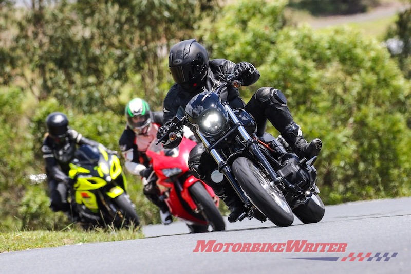 Harley-Davidson Fat Bob and Low Rider S at Champions Race Day Lakeside Park track day