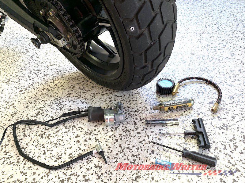 Motorcycle tyre puncture