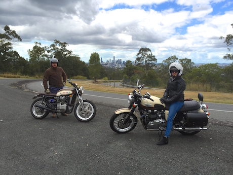 Couples riding pillion