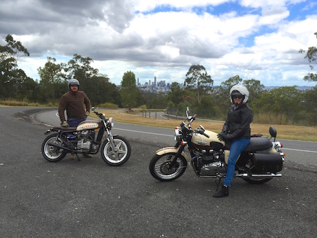 Couples riding pillion