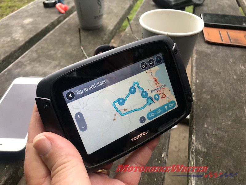 TomTom Rider 550 GPS satnav Peter Davis map route