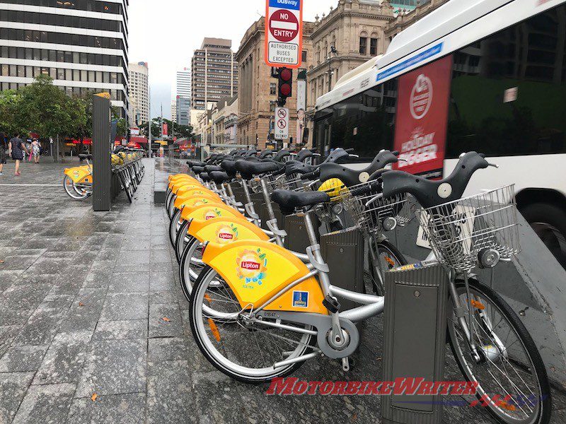 Motorcycle and scooter riders urged to make a submission to the Brisbane City Council draft transport plan - parking BCC bicycles