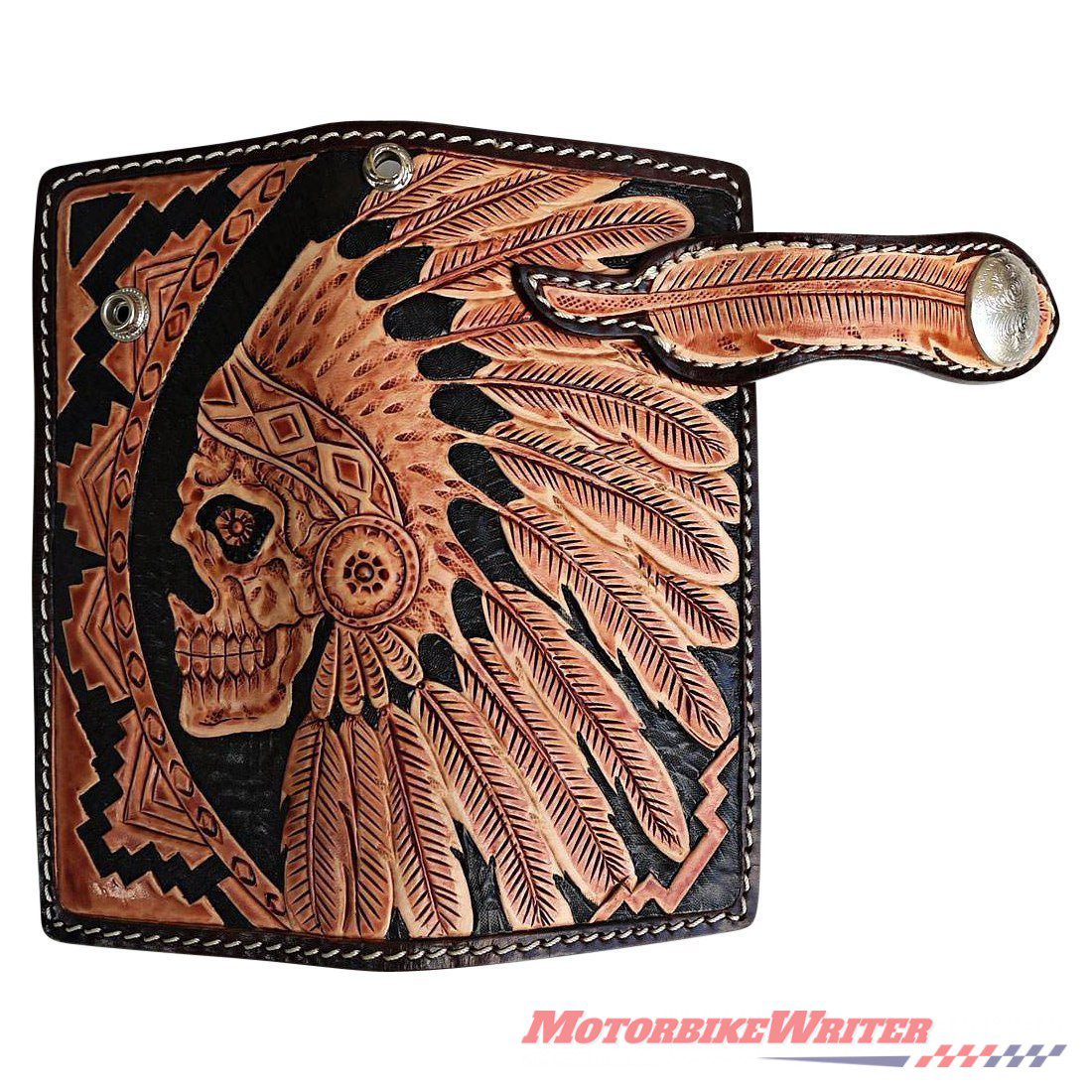 Indian skull biker wallet