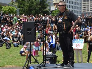 Riders at VLAD protest rally bikie war