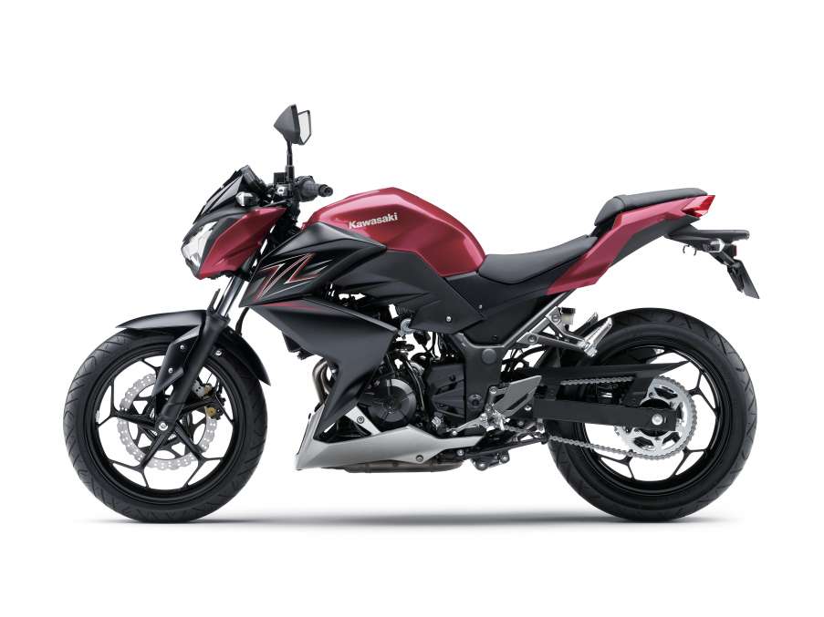 Kawasaki Z300 in Candy Crimson Red/Metallic Flat Spark Black