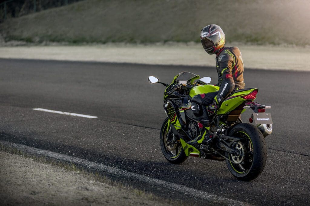 Kawasaki's new super sport beauty, 2023 ZX4RR. Media sourced from Kawasaki.