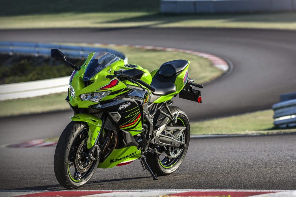 Kawasaki's new super sport beauty, 2023 ZX4RR. Media sourced from Kawasaki.