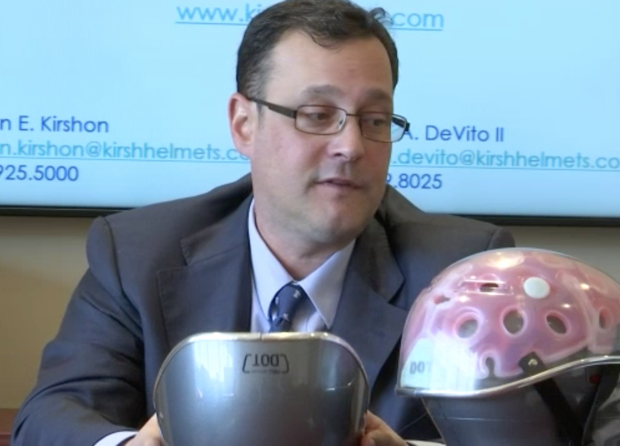 Jason presents his Kirsh helmets