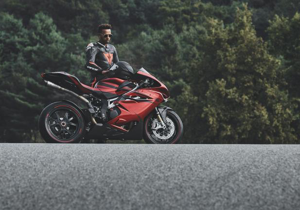 Lewis Hamilton with the MV Agusta F4 LH44 livery