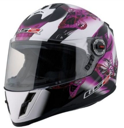 LS2 FF392 Junior Flutter Full Face Street Motorcycle Helmet Pink Black White