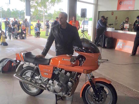 Matt Laycock with his award-winning Laverda - 2015 Laverda Concours