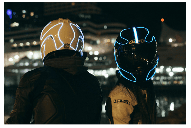 LightMode Electroluminescent Motorcycle helmet lights