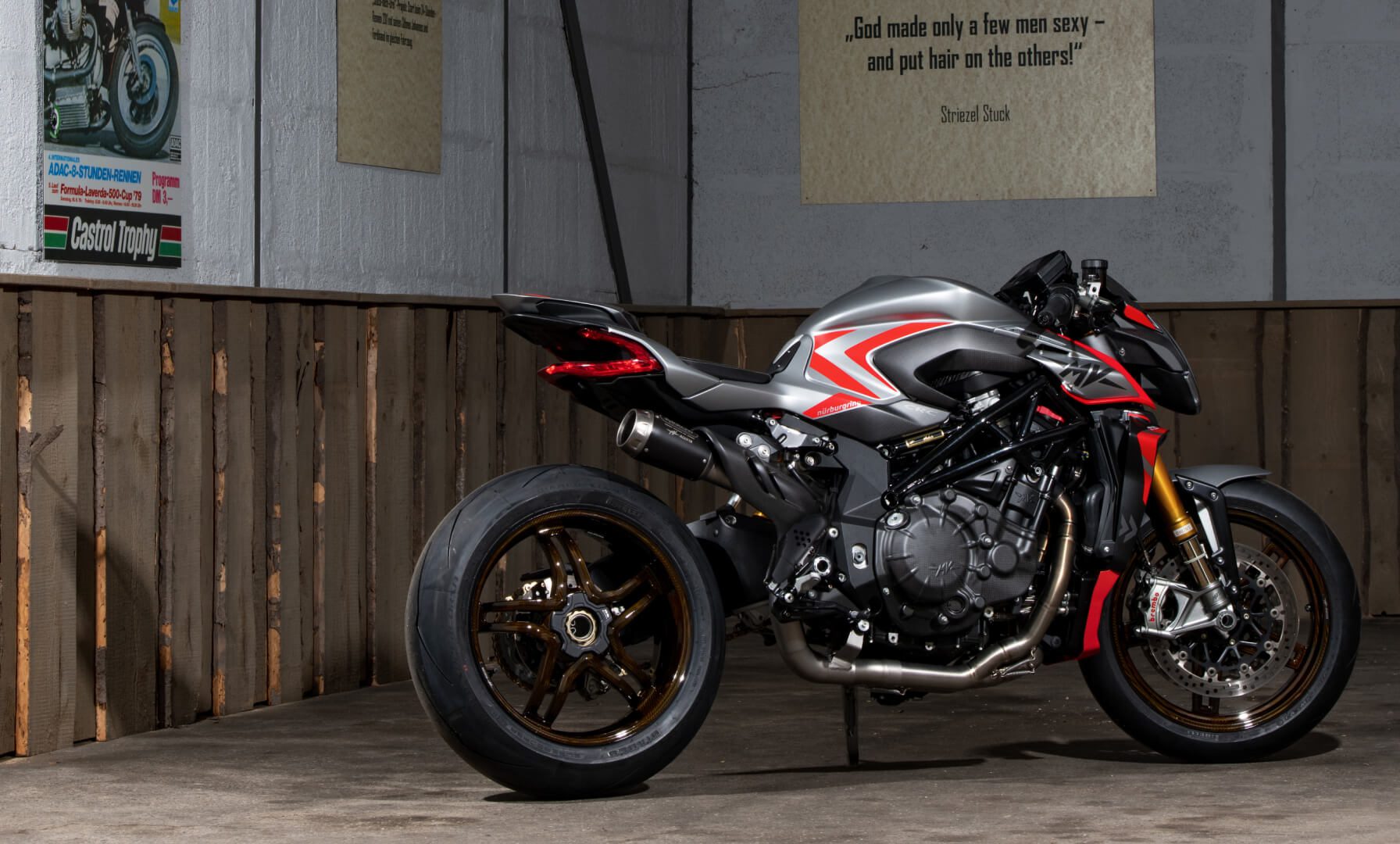 A rear static of the MV Agusta Brutale 1000 Nurbugring