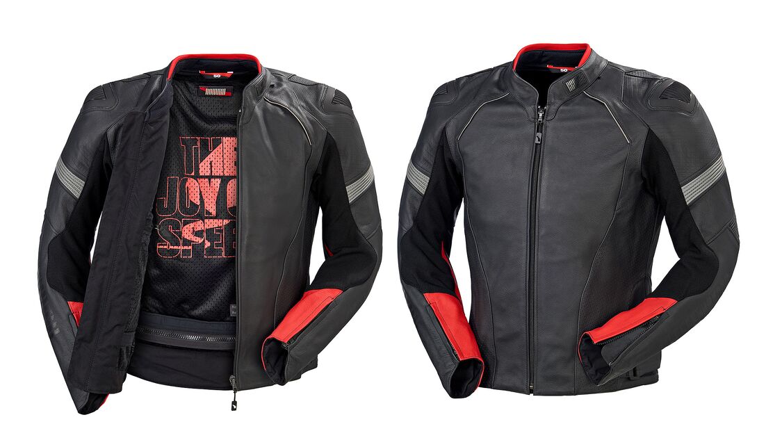 An image of the Rekurv leather jacket