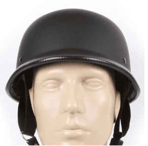 Low Profile Novelty German Half Helmet Skull Cap Matte Black
