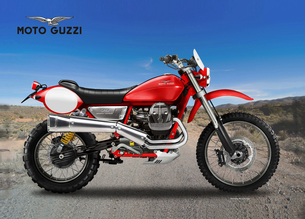 Moro Guzzi V9 Desert Eagle sketches