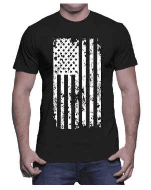 Mens Big White American Flag T shirt Clothing