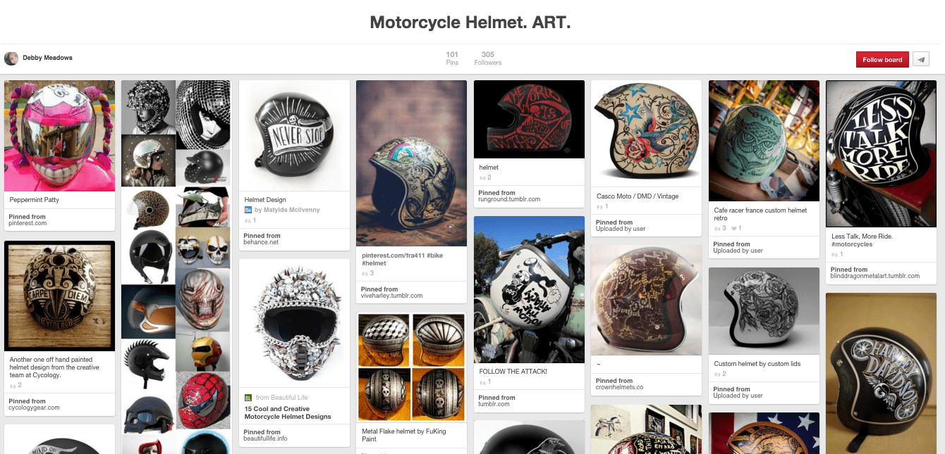 Motorcycle Helmet Art Board on Pinterest