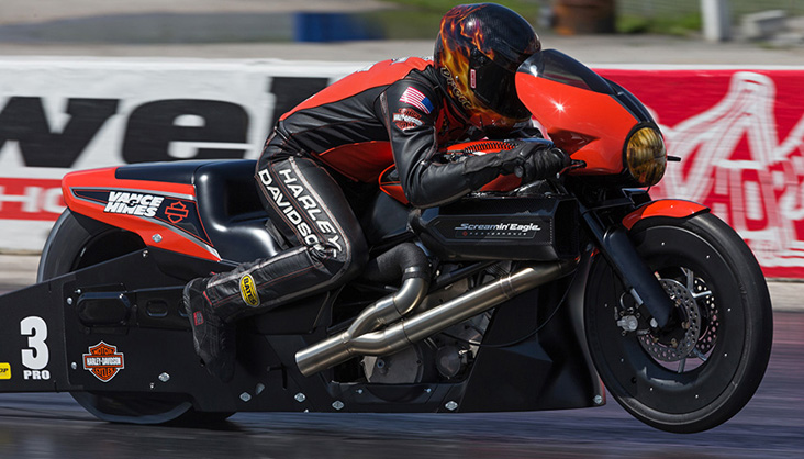 Harley Street Rod drag racer NHRA Pro Stock Motorcycle Team