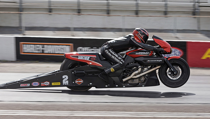 Harley Street Rod drag racer NHRA Pro Stock Motorcycle Team