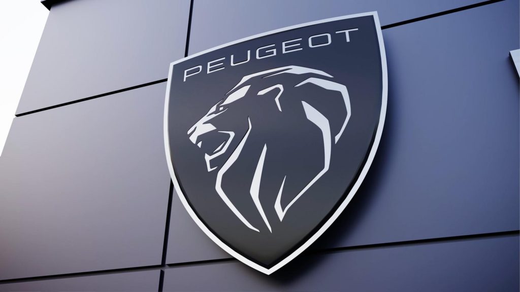 A view of the Peugeot brand shield logo