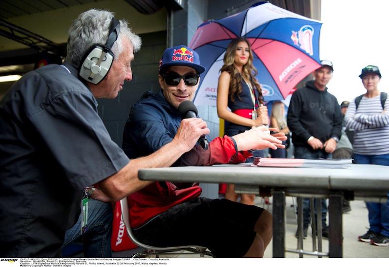 Nicky Hayden with Phillip Island's Mark Bracks