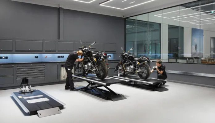 A view of the new global headquarters for Norton Motorcycles, in Sulihill