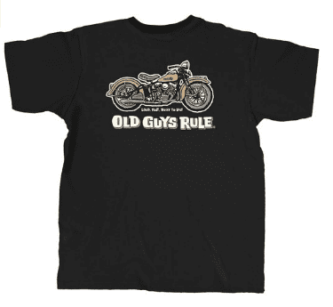 Old Guys Rule Men s Panhead T shirt Black Clothing