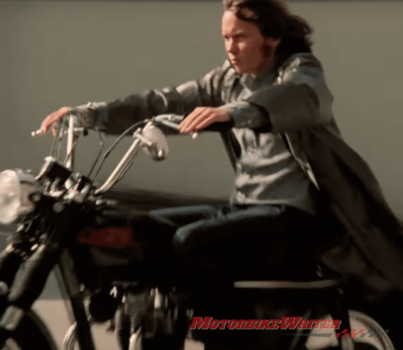 Motorcycle stars in new Orson Welles movie The Other Side of the Wind
