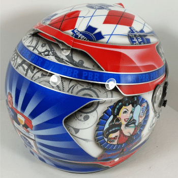 Pabst Beer helmet with pinup Photo by ballisticdesigns