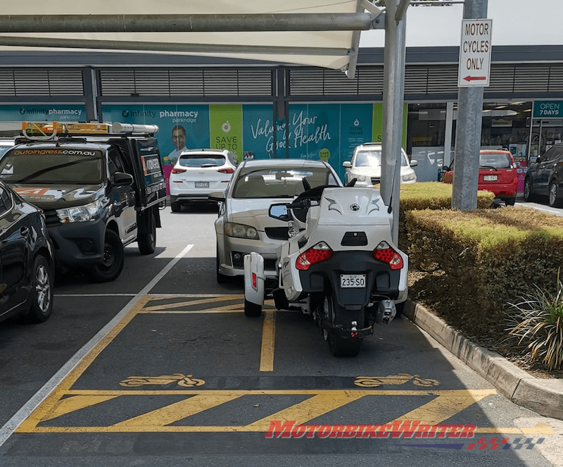 Motorcycle parking under siege park