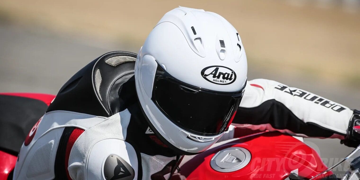 Arai's Corsair-X. Media sourced from CityBike Magazine.