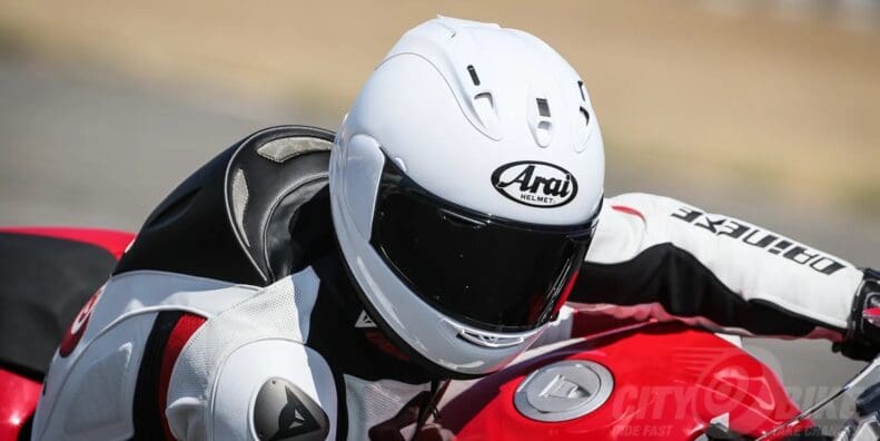 Arai's Corsair-X. Media sourced from CityBike Magazine.