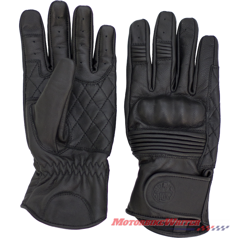 Queen Bee black motorcycle gloves