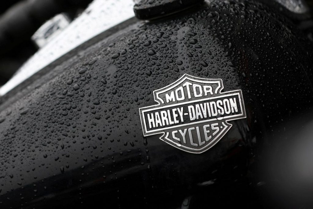 A Harley-Davidson logo on a bike. Media sourced from Dubizzle.