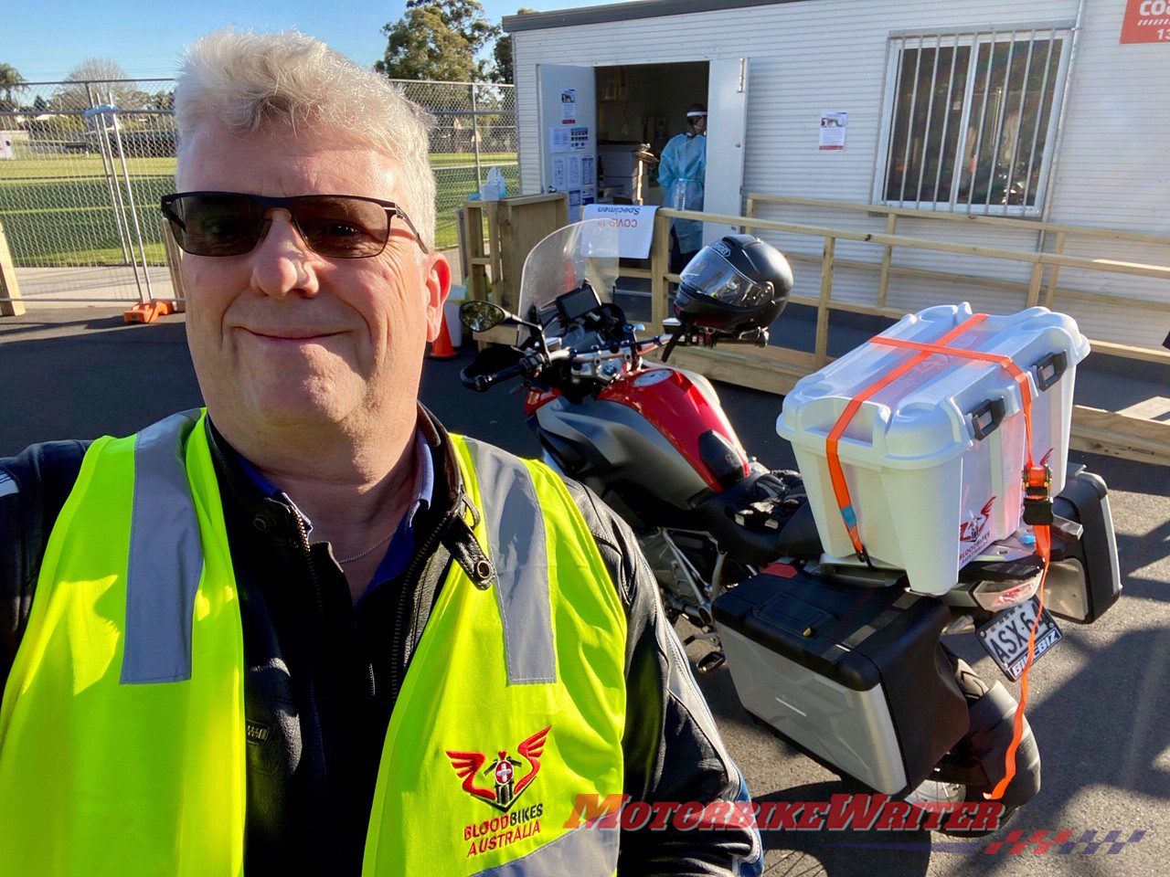 Bloodbikes Australia has become an integral part of transporting COVID-19 tests from testing centres to medical laboratories.