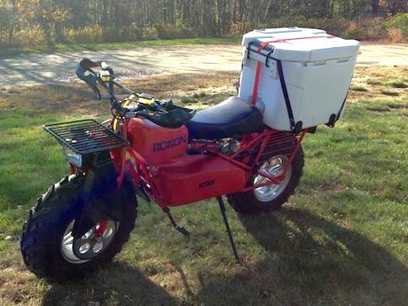 Rokon scout motorcycle being used in the fight against ebola drive