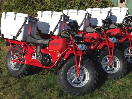 Rokon scout motorcycle being used in the fight against ebola