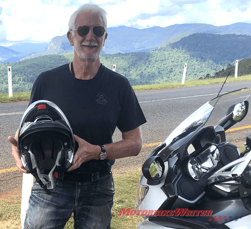 John Eacott with his new Schuberth C4 Pro helmet