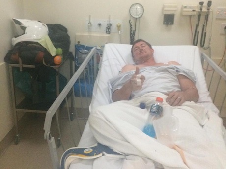 Scott Britnell Dakar Rally rider in hospitalå