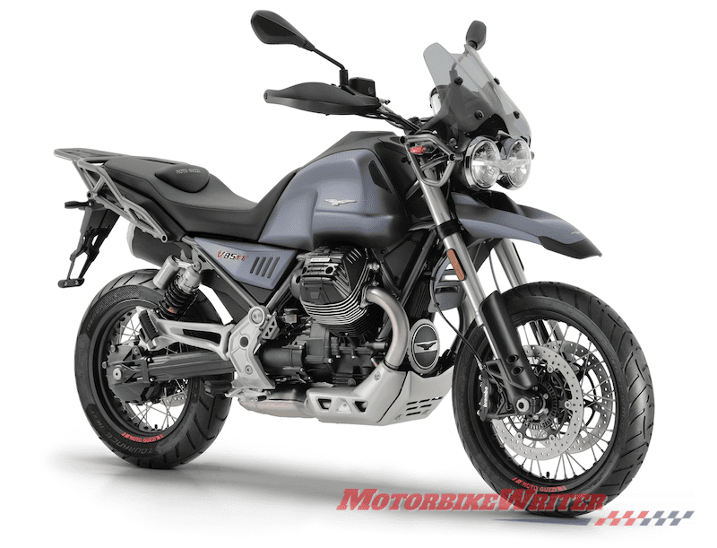 Moto Guzzi V85 TT two colours specs anakee adventure