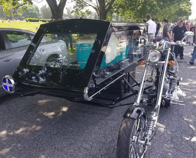 WWII veteran Arthur J Werner Sr buried in Harley sidecar