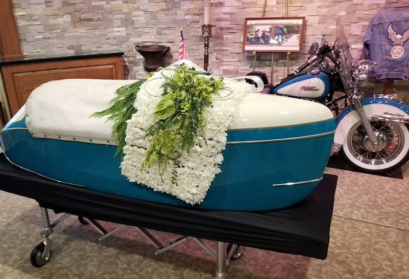 WWII veteran Arthur J Werner Sr buried in Harley sidecar