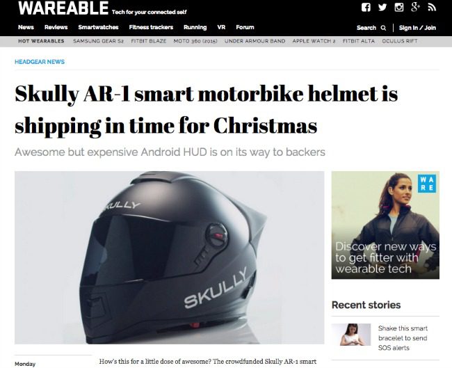 Skully AR 1 smart motorbike helmet is shipping in time for Christmas