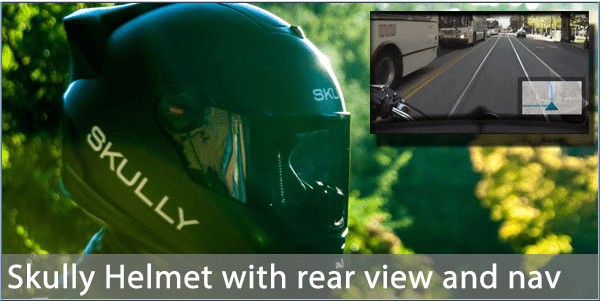 Skully Helmets with rearview and navigation