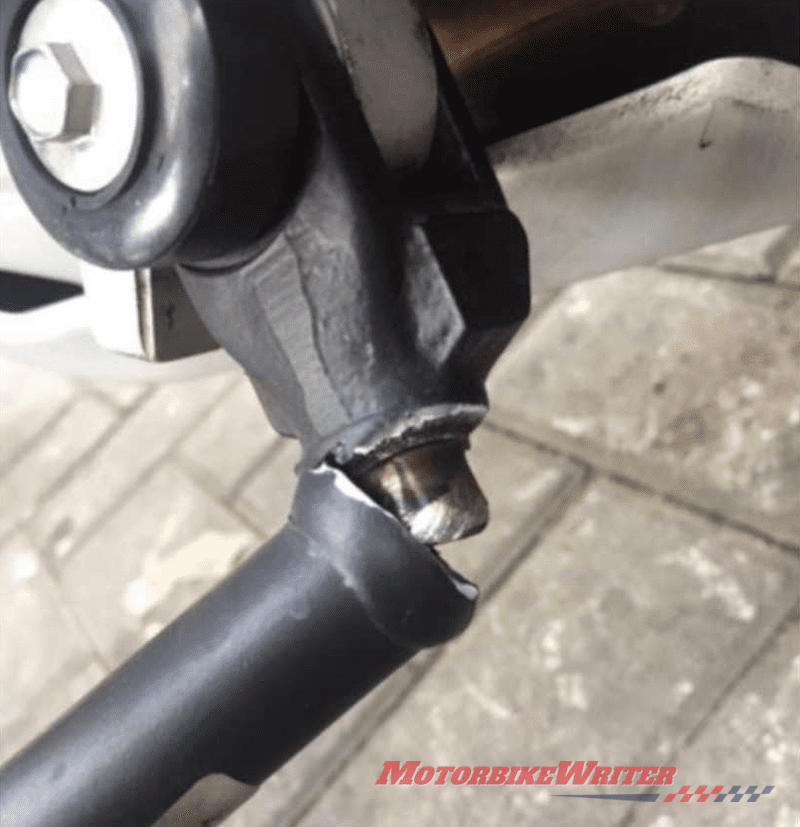 Broken Multistrada side stands sidestand