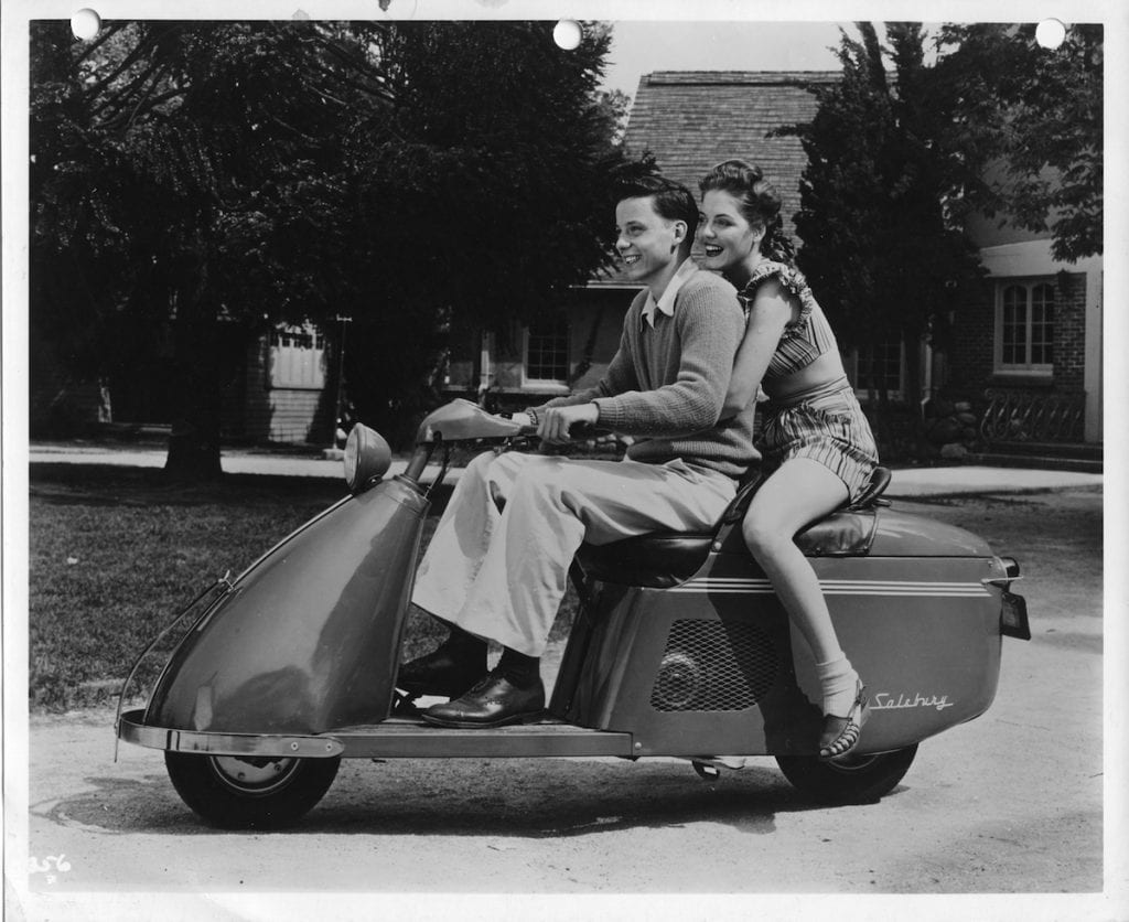 black and white photo of a Salsbury Model 85, 1947