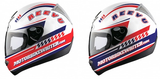 Stickered motorcycle helmets