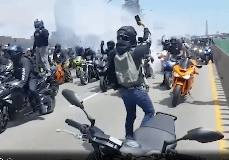 Police seek riders in stunt groups peer