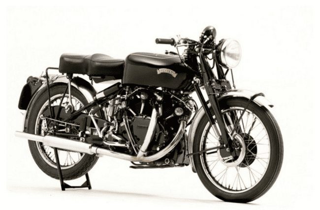 The legendary British classic black motorcycle